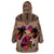 Polynesian Wearable Blanket Hoodie Dog Lover With Border Collie - Sunset At The Beach Brown Ver LT7 - Polynesian Pride