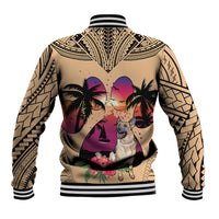 Polynesian Baseball Jacket Dog Lover With German Shepherd - Sunset At The Beach LT7 - Polynesian Pride