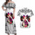 Polynesian Couples Matching Off Shoulder Maxi Dress and Hawaiian Shirt Dog Lover With German Shepherd - Sunset At The Beach White Ver LT7 White - Polynesian Pride