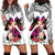 Polynesian Hoodie Dress Dog Lover With German Shepherd - Sunset At The Beach White Ver LT7 - Polynesian Pride