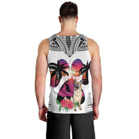 Polynesian Men Tank Top Dog Lover With German Shepherd - Sunset At The Beach White Ver LT7 - Polynesian Pride