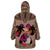 Polynesian Wearable Blanket Hoodie Dog Lover With German Shepherd - Sunset At The Beach Brown Ver LT7 - Polynesian Pride