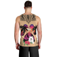 Polynesian Men Tank Top Dog Lover With Samoyed - Sunset At The Beach LT7 - Polynesian Pride