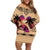 Polynesian Off Shoulder Short Dress Dog Lover With Samoyed - Sunset At The Beach LT7 Women Coral - Polynesian Pride