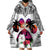 Polynesian Wearable Blanket Hoodie Dog Lover With Samoyed - Sunset At The Beach White Ver LT7 - Polynesian Pride