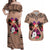 Polynesian Couples Matching Off Shoulder Maxi Dress and Hawaiian Shirt Dog Lover With Samoyed - Sunset At The Beach Brown Ver LT7 Brown - Polynesian Pride