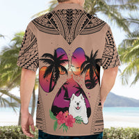 Polynesian Hawaiian Shirt Dog Lover With Samoyed - Sunset At The Beach Brown Ver LT7 - Polynesian Pride