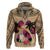 Polynesian Hoodie Dog Lover With Shiba Inu - Sunset At The Beach LT7 Coral - Polynesian Pride