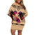 Polynesian Off Shoulder Short Dress Dog Lover With Shiba Inu - Sunset At The Beach LT7 Women Coral - Polynesian Pride