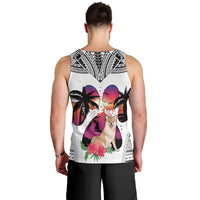 Polynesian Men Tank Top Dog Lover With Shiba Inu - Sunset At The Beach White Ver LT7 - Polynesian Pride