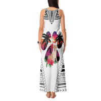 Polynesian Tank Maxi Dress Dog Lover With Shiba Inu - Sunset At The Beach White Ver LT7 - Polynesian Pride