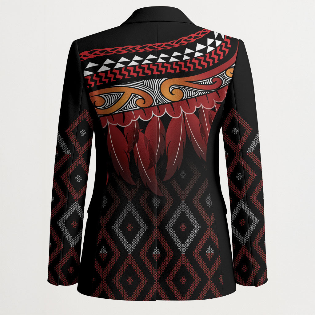 Aotearoa Maori Ngapuhi Iwi Blazer Korowai Tukutuku Kaokao Motifs