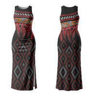 Aotearoa Maori Ngapuhi Iwi Couples Matching Tank Maxi Dress and Hawaiian Shirt Korowai Tukutuku Kaokao Motifs