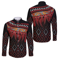 Aotearoa Maori Ngapuhi Iwi Family Matching Long Sleeve Bodycon Dress and Hawaiian Shirt Korowai Tukutuku Kaokao Motifs