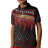 Aotearoa Maori Ngapuhi Iwi Kid Polo Shirt Korowai Tukutuku Kaokao Motifs