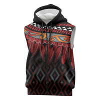 Aotearoa Maori Ngapuhi Iwi Sleeveless Zip Hoodie Korowai Tukutuku Kaokao Motifs
