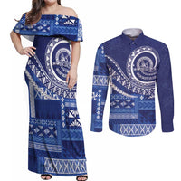 Queen Salote College 100th Anniversary Couples Matching Off Shoulder Maxi Dress and Long Sleeve Button Shirt QSC Royal Girls - Polynesian Pride