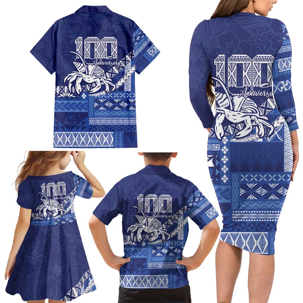 Queen Salote College 100th Anniversary Family Matching Long Sleeve Bodycon Dress and Hawaiian Shirt QSC Royal Girls - Polynesian Pride