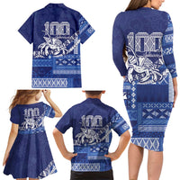 Queen Salote College 100th Anniversary Family Matching Long Sleeve Bodycon Dress and Hawaiian Shirt QSC Royal Girls - Polynesian Pride