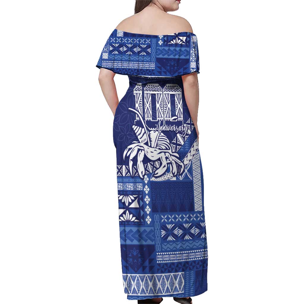 Queen Salote College 100th Anniversary Family Matching Off Shoulder Maxi Dress and Hawaiian Shirt QSC Royal Girls - Polynesian Pride