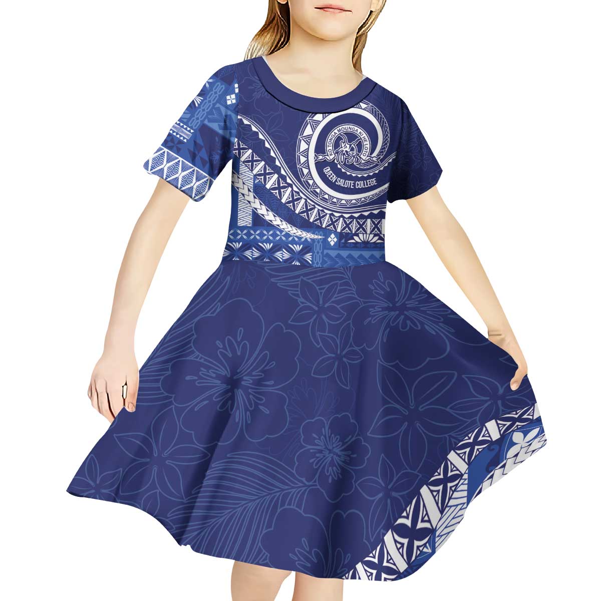 Queen Salote College 100th Anniversary Kid Short Sleeve Dress QSC Royal Girls - Polynesian Pride