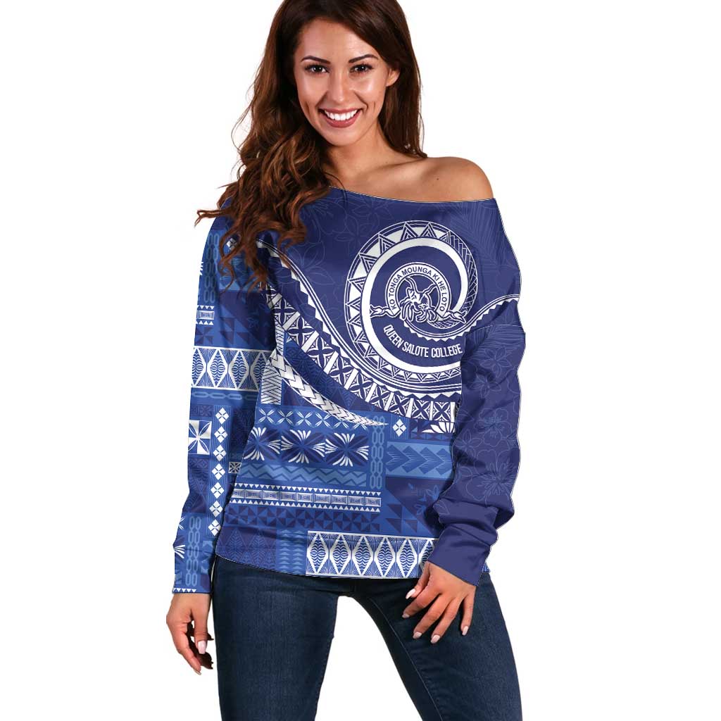Queen Salote College 100th Anniversary Off Shoulder Sweater QSC Royal Girls - Polynesian Pride