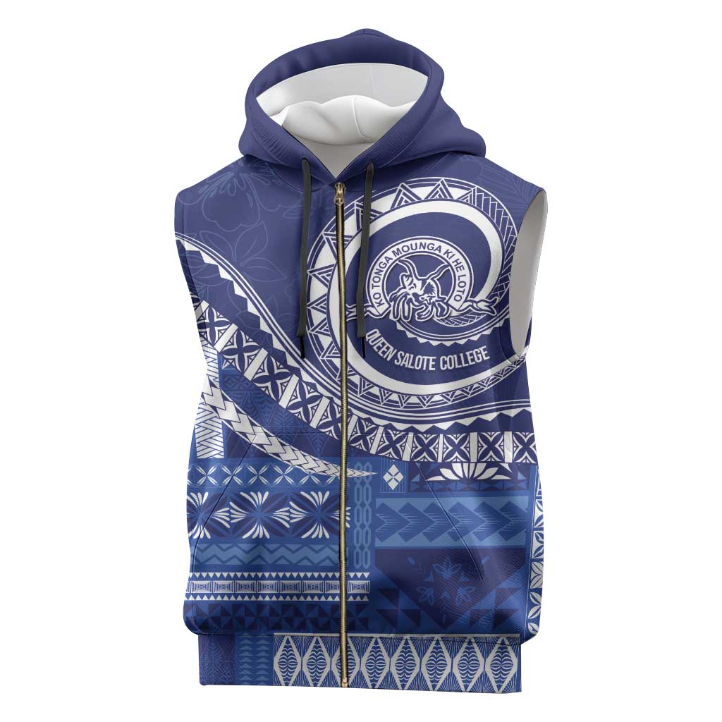 Queen Salote College 100th Anniversary Sleeveless Zip Hoodie QSC Royal Girls - Polynesian Pride