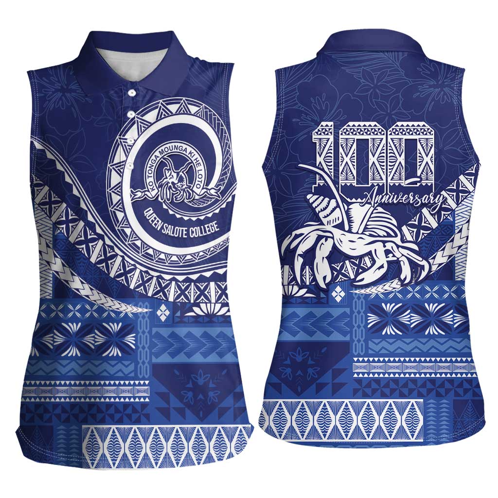 Queen Salote College 100th Anniversary Women Sleeveless Polo Shirt QSC Royal Girls - Polynesian Pride