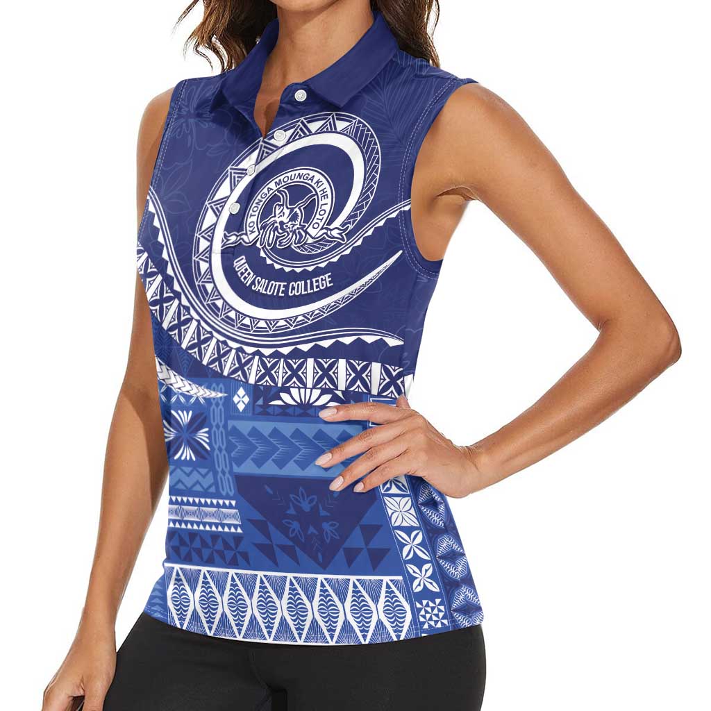 Queen Salote College 100th Anniversary Women Sleeveless Polo Shirt QSC Royal Girls - Polynesian Pride
