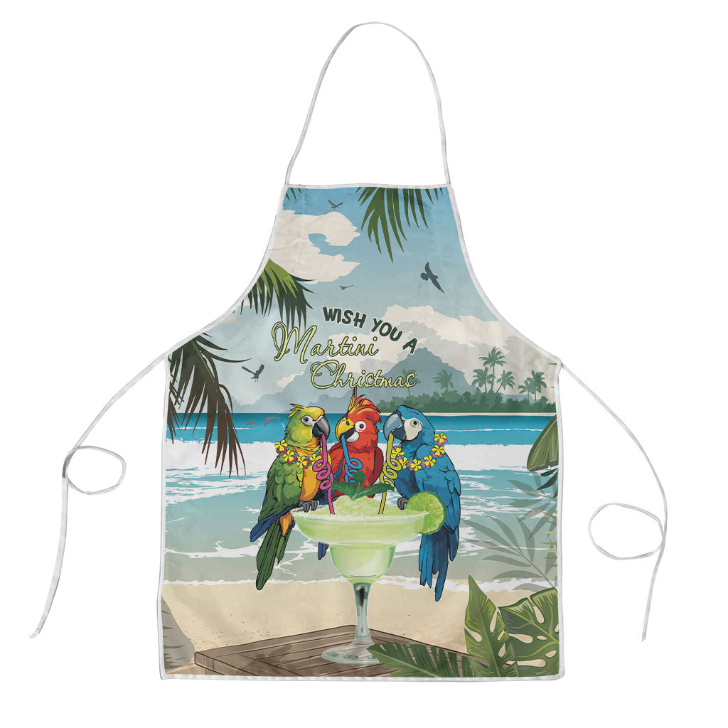 Wish You A Merry Martini Christmas Apron Cocktail Parrot-dise LT7 Multicolor - Polynesian Pride