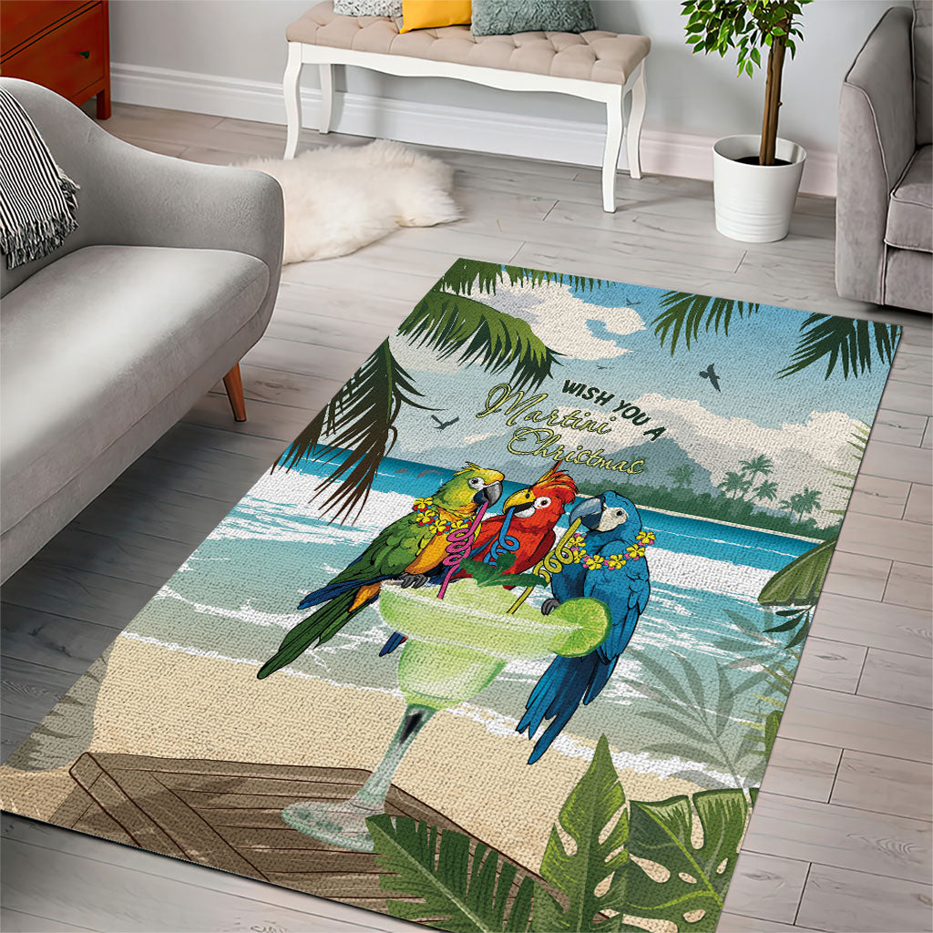 Wish You A Merry Martini Christmas Area Rug Cocktail Parrot-dise LT7 - Polynesian Pride