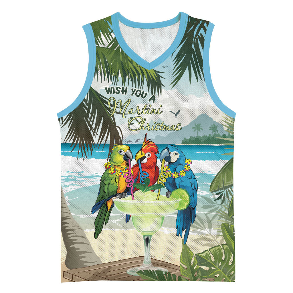 Wish You A Merry Martini Christmas Basketball Jersey Cocktail Parrot-dise LT7 Unisex Multicolor - Polynesian Pride