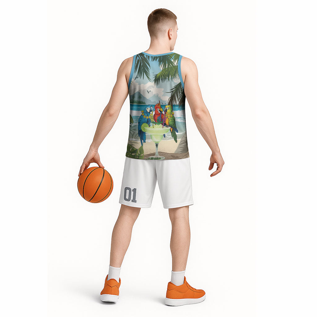 Wish You A Merry Martini Christmas Basketball Jersey Cocktail Parrot-dise LT7 - Polynesian Pride