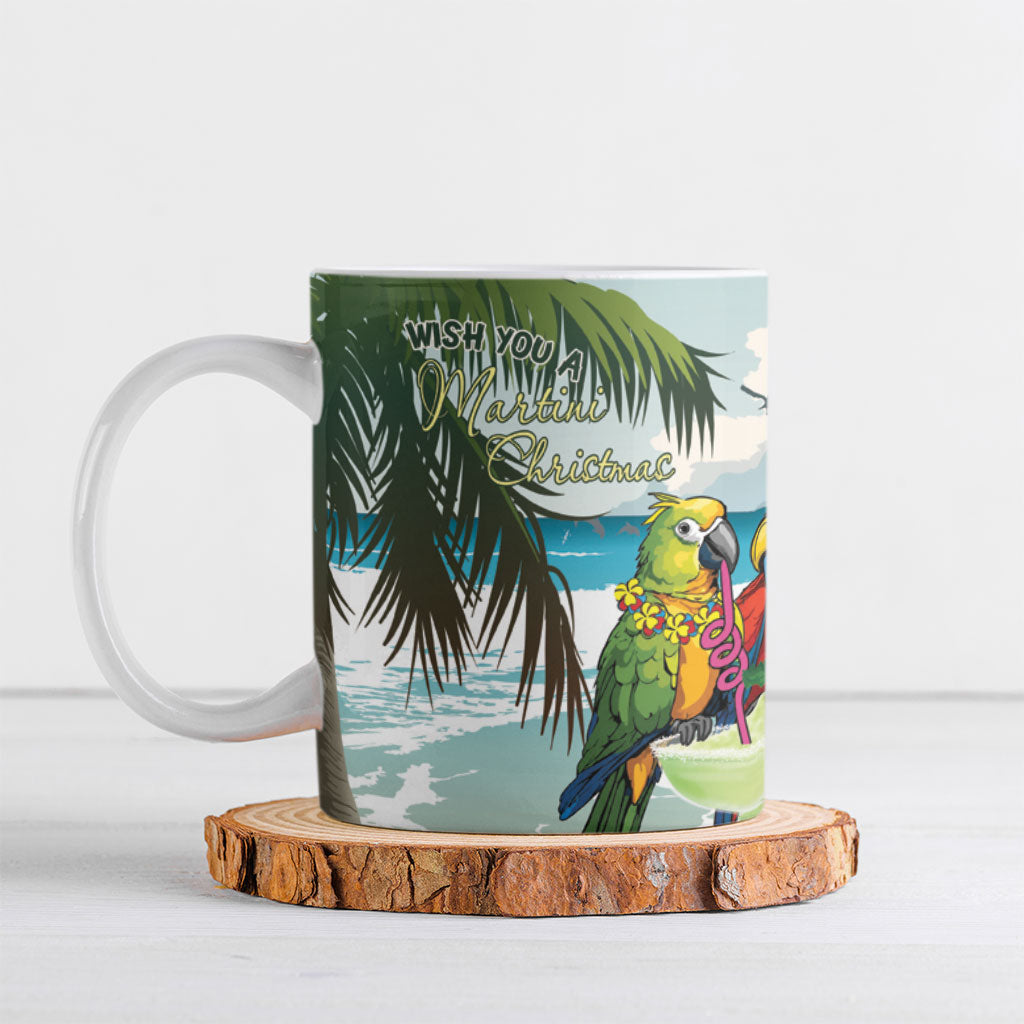 Wish You A Merry Martini Christmas Ceramic Mug Cocktail Parrot-dise