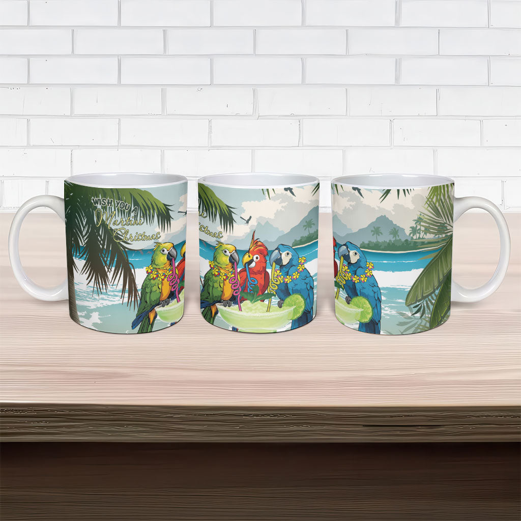 Wish You A Merry Martini Christmas Ceramic Mug Cocktail Parrot-dise LT7 - Polynesian Pride