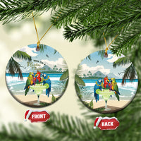 Wish You A Merry Martini Christmas Ceramic Ornament Cocktail Parrot-dise LT7 Circle Multicolor - Polynesian Pride