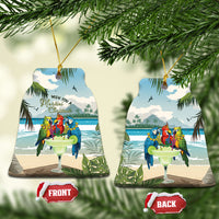 Wish You A Merry Martini Christmas Ceramic Ornament Cocktail Parrot-dise LT7 Bell Flake Multicolor - Polynesian Pride