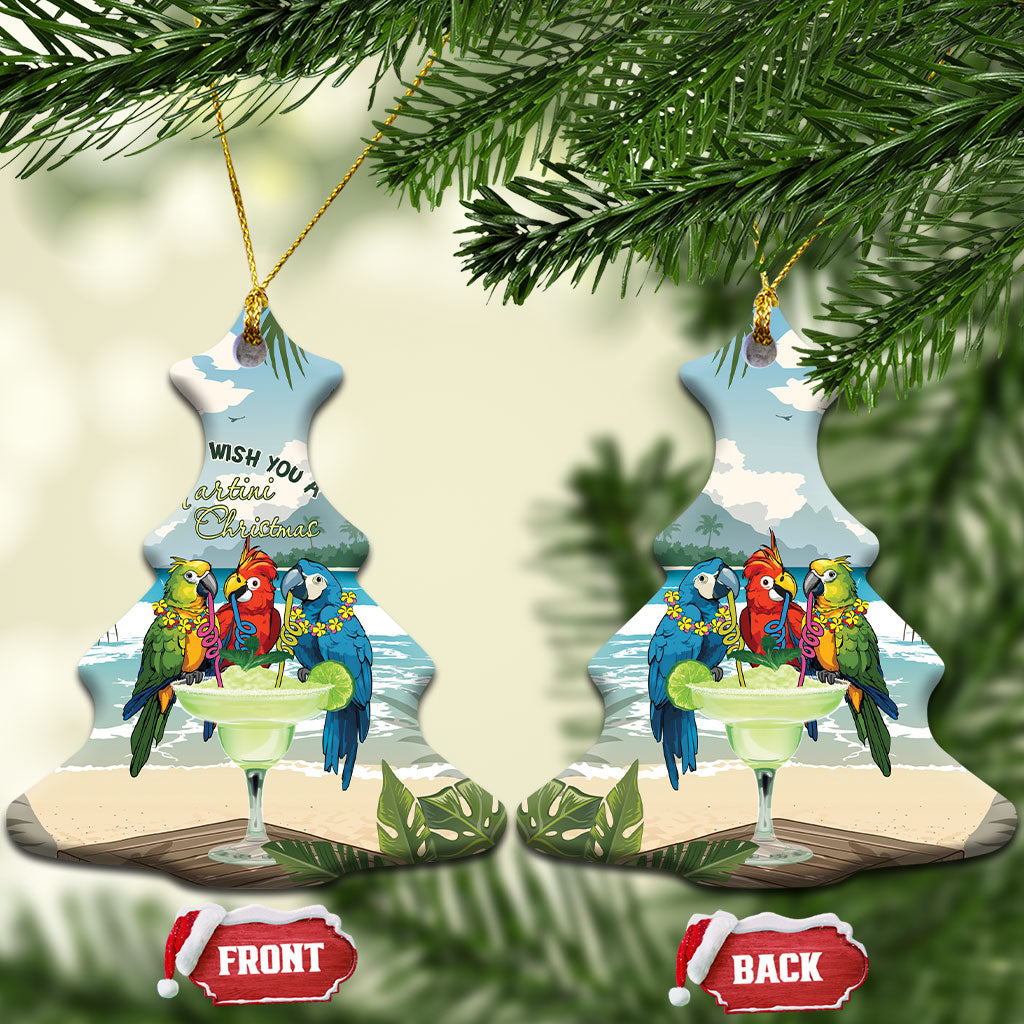 Wish You A Merry Martini Christmas Ceramic Ornament Cocktail Parrot-dise LT7 Christmas Tree Multicolor - Polynesian Pride