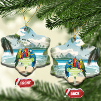 Wish You A Merry Martini Christmas Ceramic Ornament Cocktail Parrot-dise LT7 Snow Flake Multicolor - Polynesian Pride