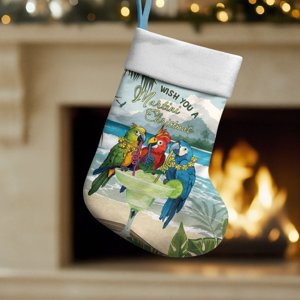 Wish You A Merry Martini Christmas Stocking Cocktail Parrot-dise