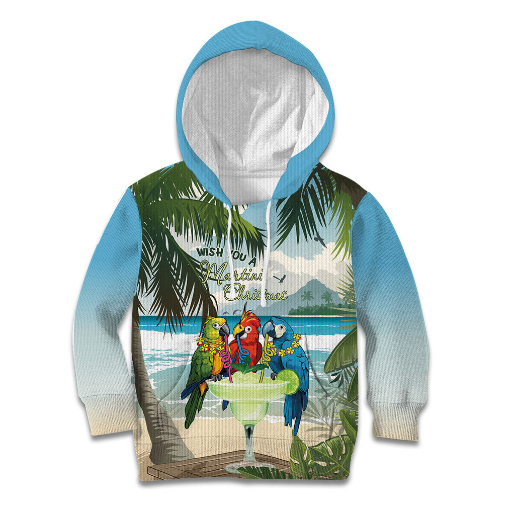 Wish You A Merry Martini Christmas Kid Hoodie Cocktail Parrot-dise LT7 Hoodie Multicolor - Polynesian Pride