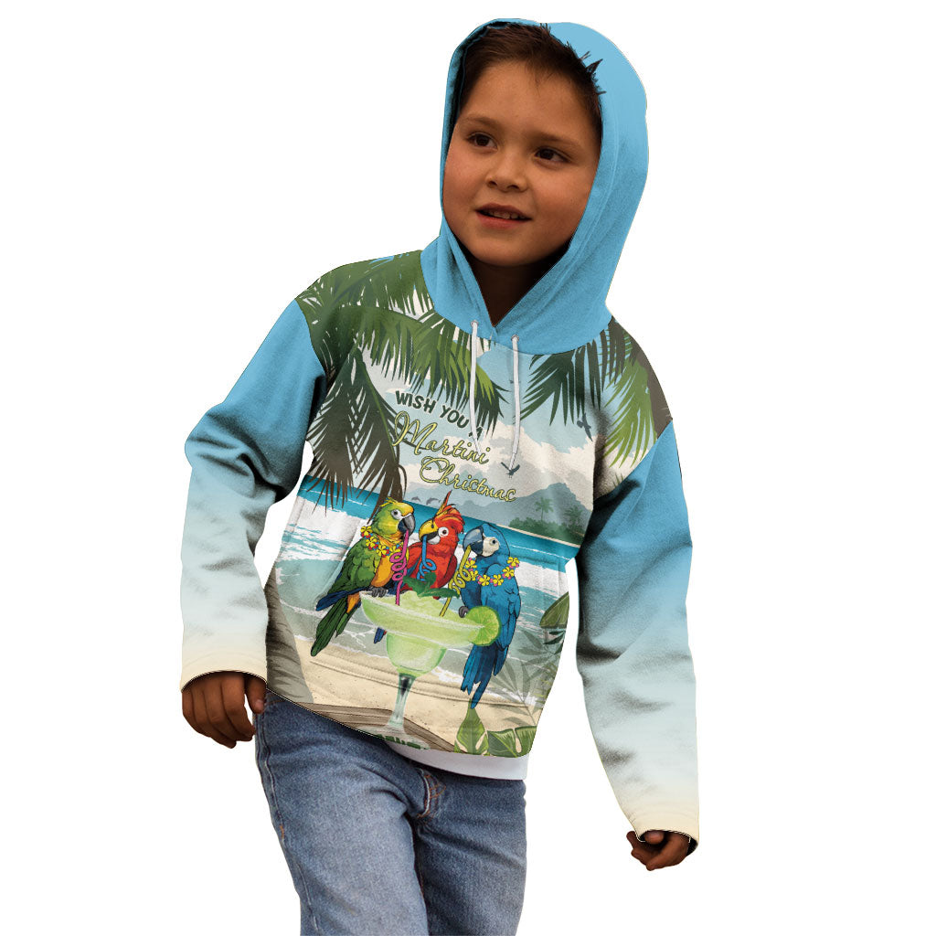 Wish You A Merry Martini Christmas Kid Hoodie Cocktail Parrot-dise LT7 - Polynesian Pride