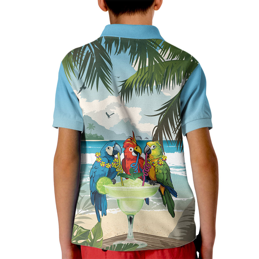 Wish You A Merry Martini Christmas Kid Polo Shirt Cocktail Parrot-dise LT7 - Polynesian Pride