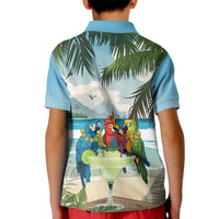 Wish You A Merry Martini Christmas Kid Polo Shirt Cocktail Parrot-dise LT7 - Polynesian Pride