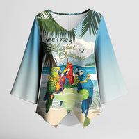 Wish You A Merry Martini Christmas Kimono Sleeve Blouse Cocktail Parrot-dise LT7 Female Multicolor - Polynesian Pride