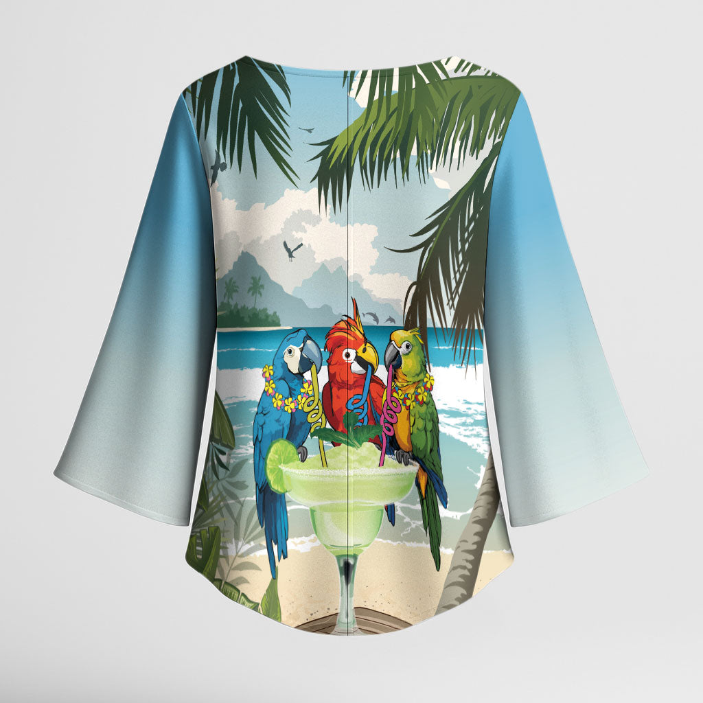 Wish You A Merry Martini Christmas Kimono Sleeve Blouse Cocktail Parrot-dise LT7 - Polynesian Pride