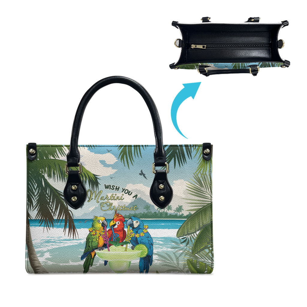 Wish You A Merry Martini Christmas Leather Bag Cocktail Parrot-dise LT7 - Polynesian Pride