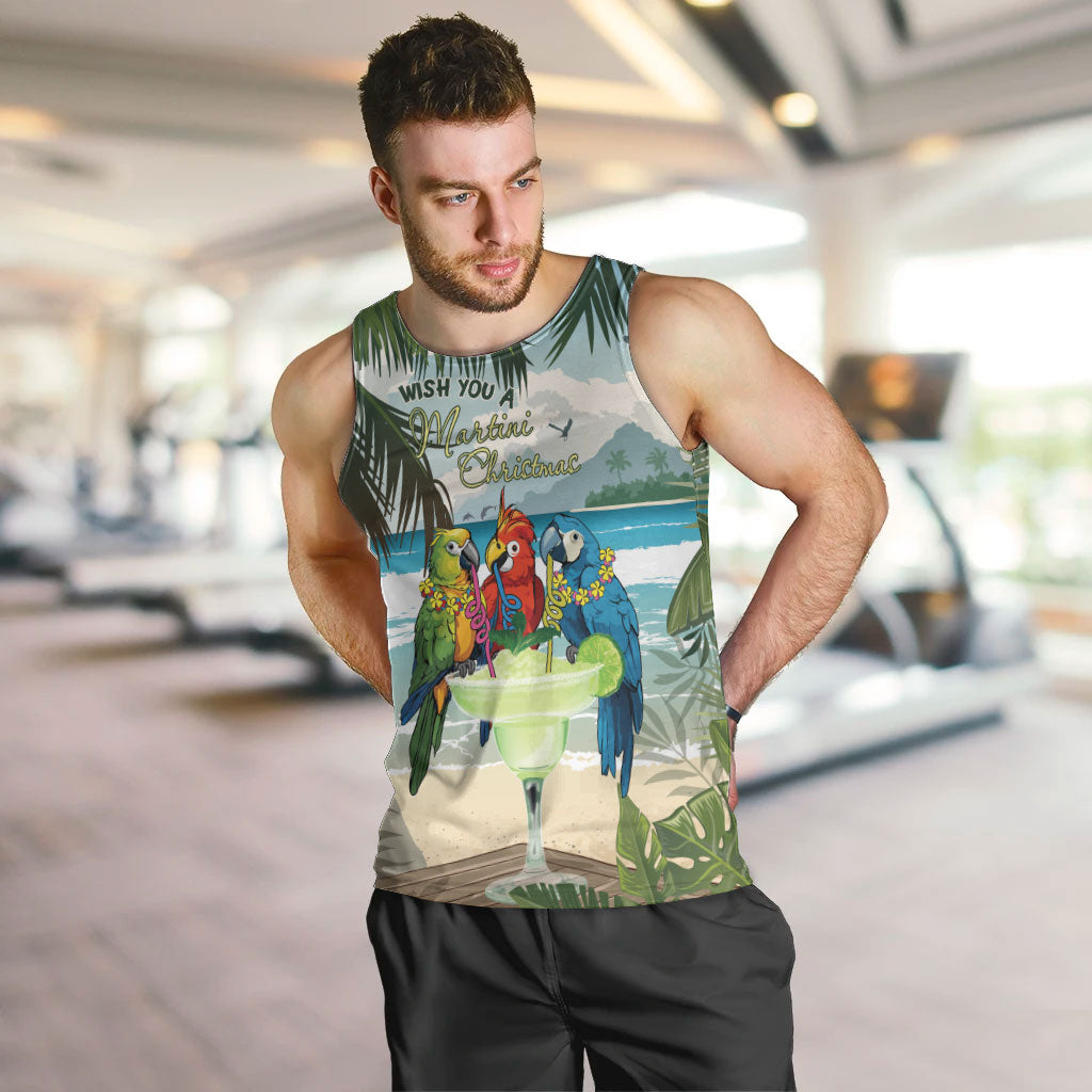 Wish You A Merry Martini Christmas Men Tank Top Cocktail Parrot-dise LT7 Multicolor - Polynesian Pride