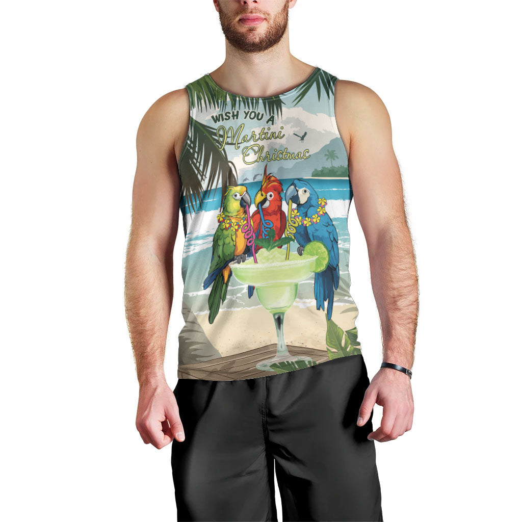 Wish You A Merry Martini Christmas Men Tank Top Cocktail Parrot-dise LT7 - Polynesian Pride