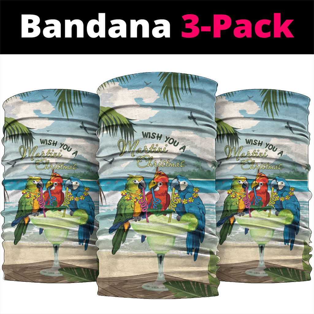 Wish You A Merry Martini Christmas Neck Gaiter Cocktail Parrot-dise LT7 package One Size: 25*50cm Multicolor - Polynesian Pride